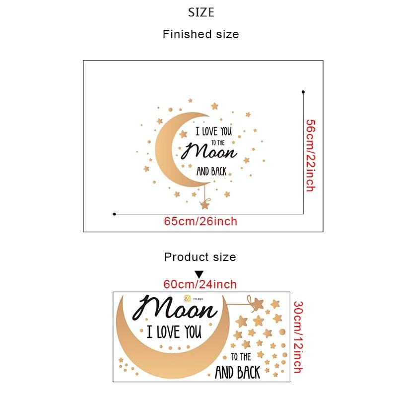 Romantic Moon Star Wall Sticker Wall Decor For Bedroom Living Room Removable PVC Wall Sticker Sticker On Wall Home Decor