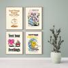 Cartoon Positive Retro Quote Print Feelings Self Love Emotions Art Poster Trendy Abstract Canvas Painting Living Room Home Decor