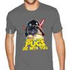 Футболки с надписью «May The Pugs Be With You» для парней, свободная футболка, мужская готическая футболка в стиле аниме, модная брендовая винтажная футболка