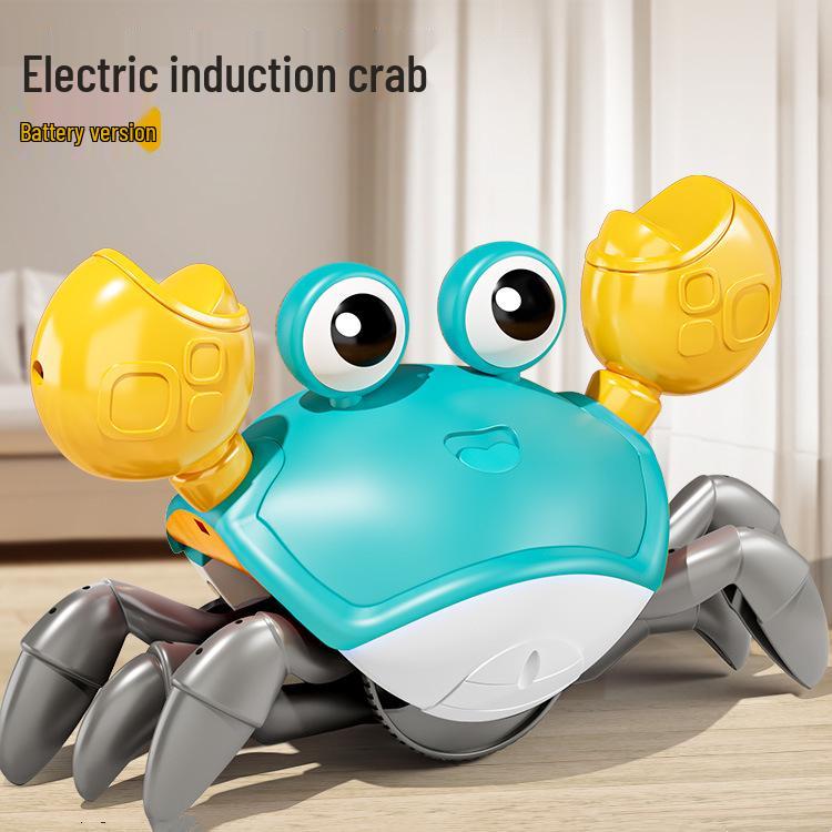 Убегающий краб с зарядкой, музыкой и светом - Интерактивная ползающая игрушка для детей