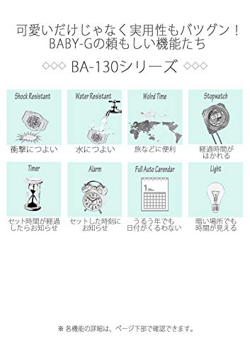 Часы Casio BABY-G (Официальная модель для внутреннего рынка Японии) / BA-130-1A4JF Женские Черные / BA-130-7A1JF Белые