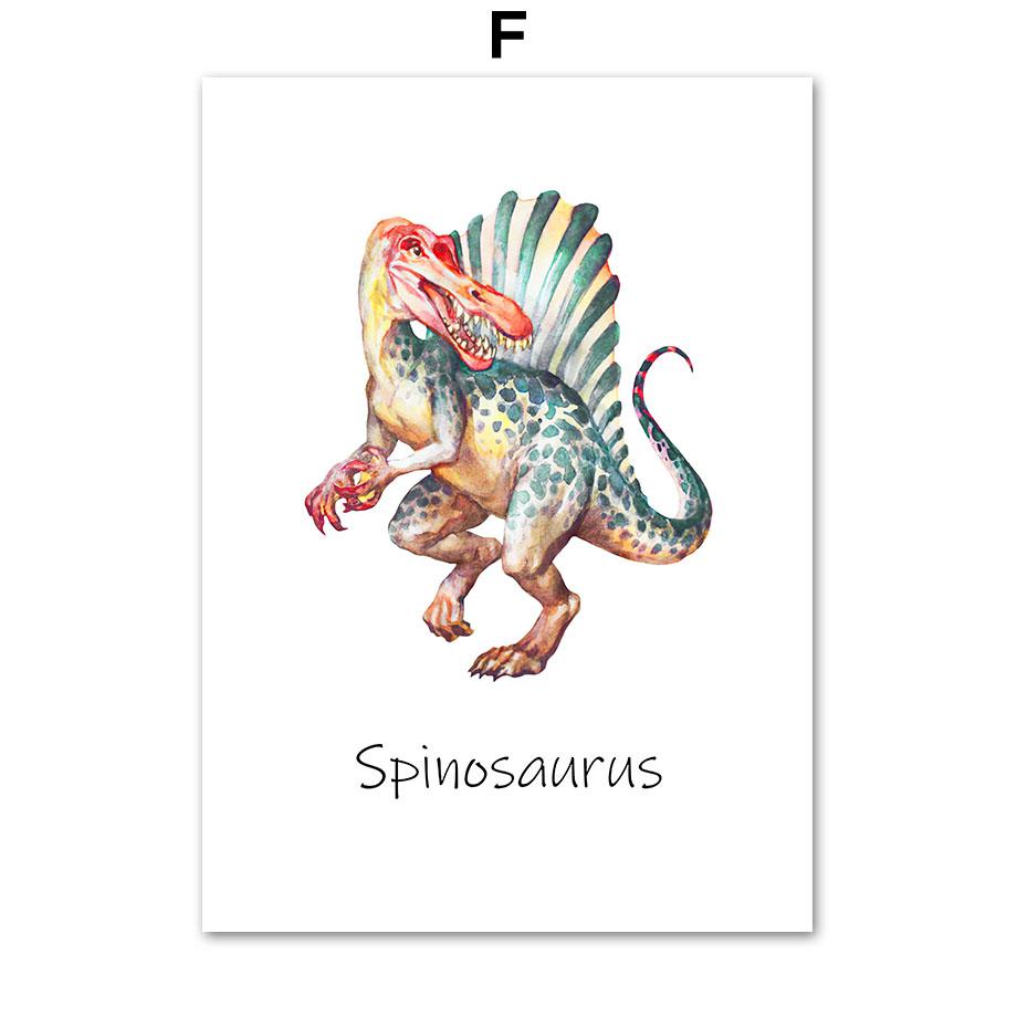 Динозавр Юрского периода Диплодок T Rex Обучающие настенные художественные картины на холсте Плакаты на скандинавскую тему и принты настенные панно Декор детской комнаты