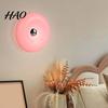 Modern Aesthetic Home Lighting RGB Donut Wall Lamp, Rechargeable Touch Control Night Light with Remote, Multi Mode Strobe Dimmable Color Changing