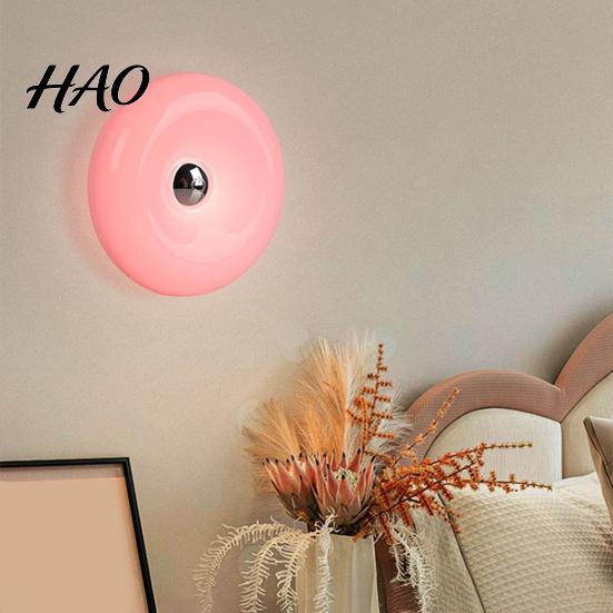 Modern Aesthetic Home Lighting RGB Donut Wall Lamp, Rechargeable Touch Control Night Light with Remote, Multi Mode Strobe Dimmable Color Changing