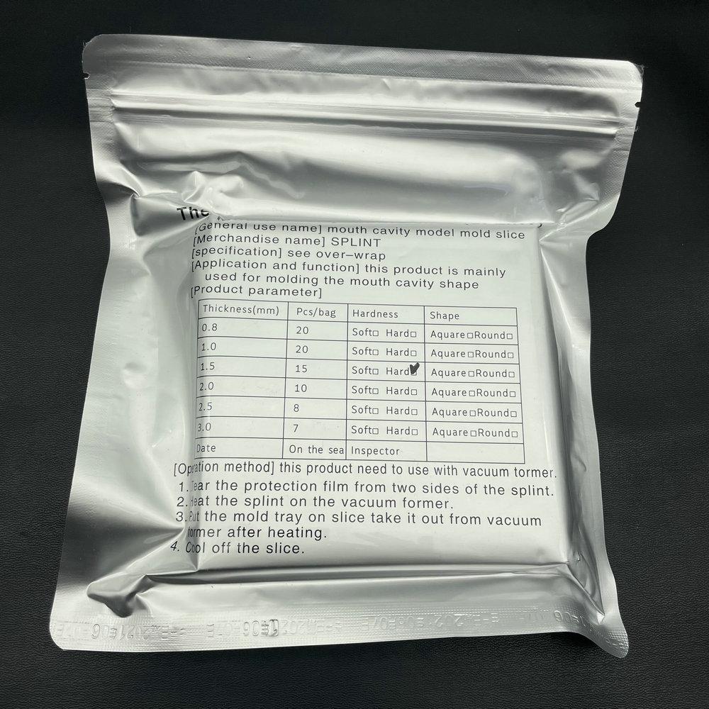 Стоматологическая лаборатория шина термоформовочный материал для вакуумной формовки твердых моделей протезов Slice1,0 мм/1,5 мм/2,0 мм