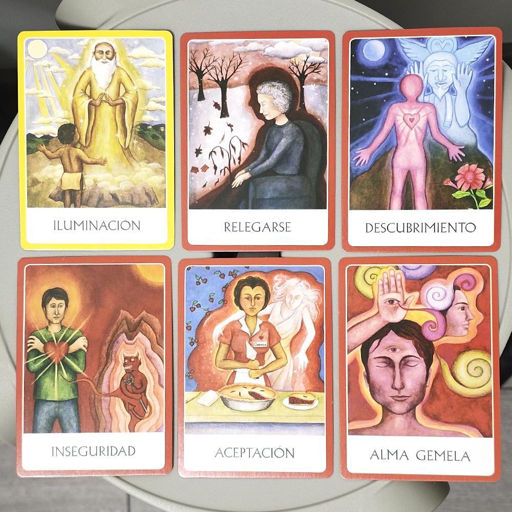 Карты Оракула Мудрости Чакры 10,4*7,3 см Духовный инструмент для Преобразования Вашей Жизни Испанское издание 49 шт. Карты Оракула