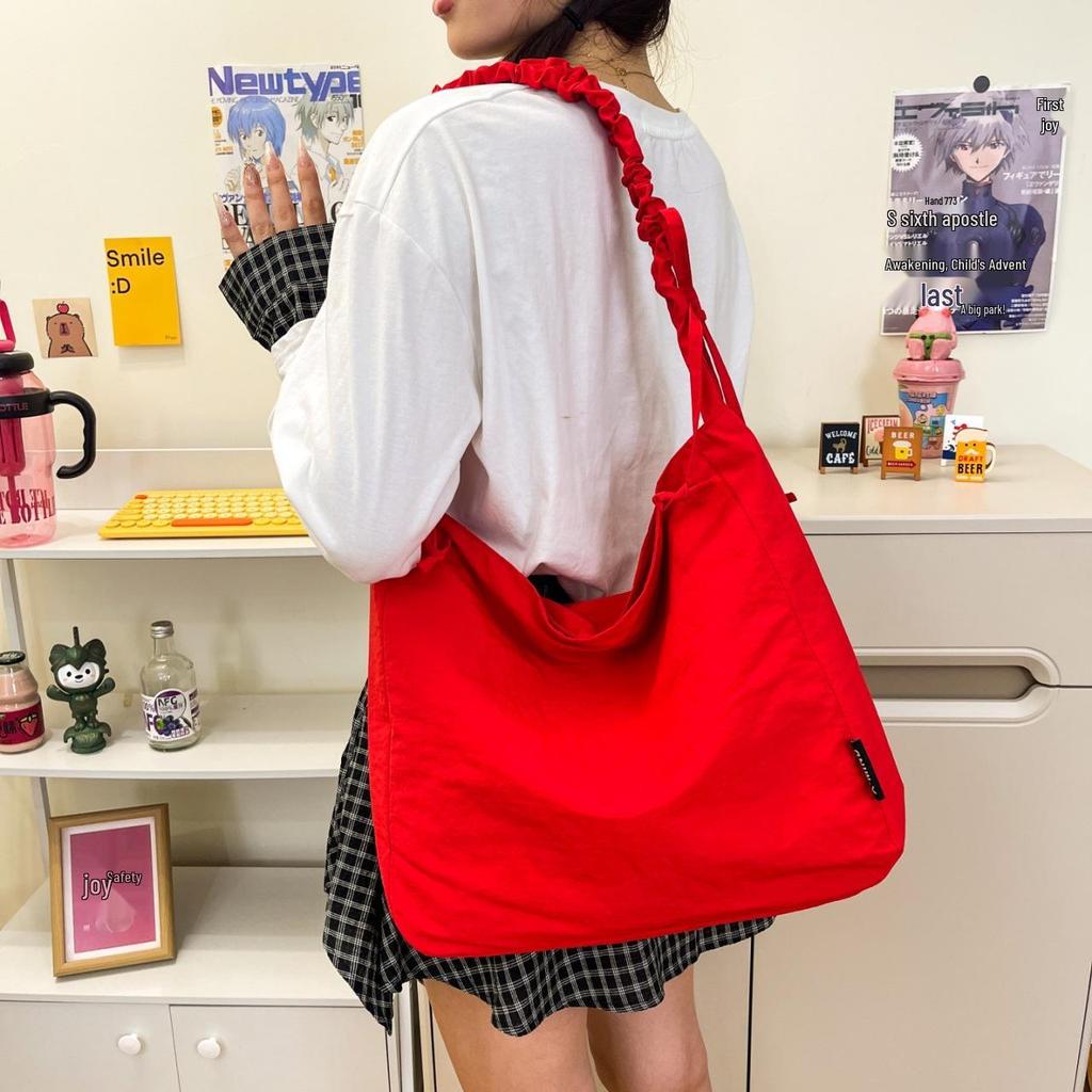 2025 Women's Large Capacity Pleated Tote: Casual Drawstring, Single Shoulder, Crossbody Bag