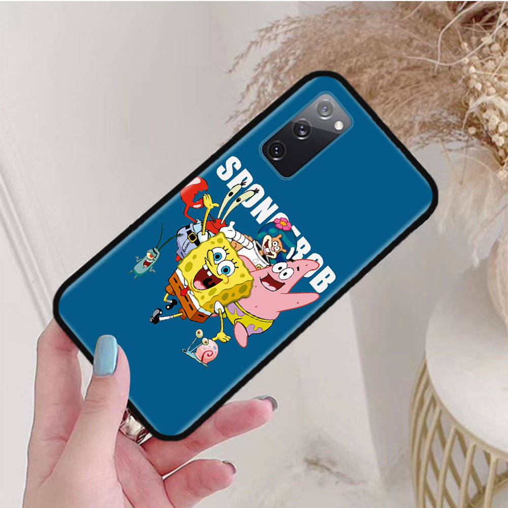Черный чехол для Samsung Note 20 Lite S24 Ultra S23 A03 A05 A06 A11 A71 A15 A16 A13 A24 A25 A33 A52 A53 A50 M55 M35 Plus S-42 Губка Боб Друг