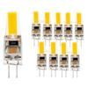 10 шт. Мини светодиодная лампа G4 COB Свет AC DC 12V/220V Теплый/Холодный Белый Угол луча 360° Люстра Спот Замена 20/40 Вт Галогенной лампы