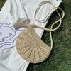 Yogodlns Тканые сумки через плечо в форме полумесяца, богемная соломенная сумка на плечо ручной работы, кошелек