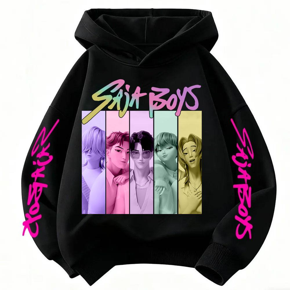 Мультяшное детское худи K-Pop Demon Hunter для весны и осени, модный повседневный топ, толстовка для девочек