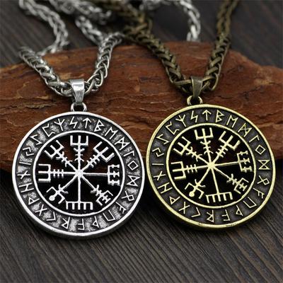 Ожерелье с подвеской в виде компаса Viking Odin, модные ювелирные изделия, модные винтажные длинные свитера, ожерелья