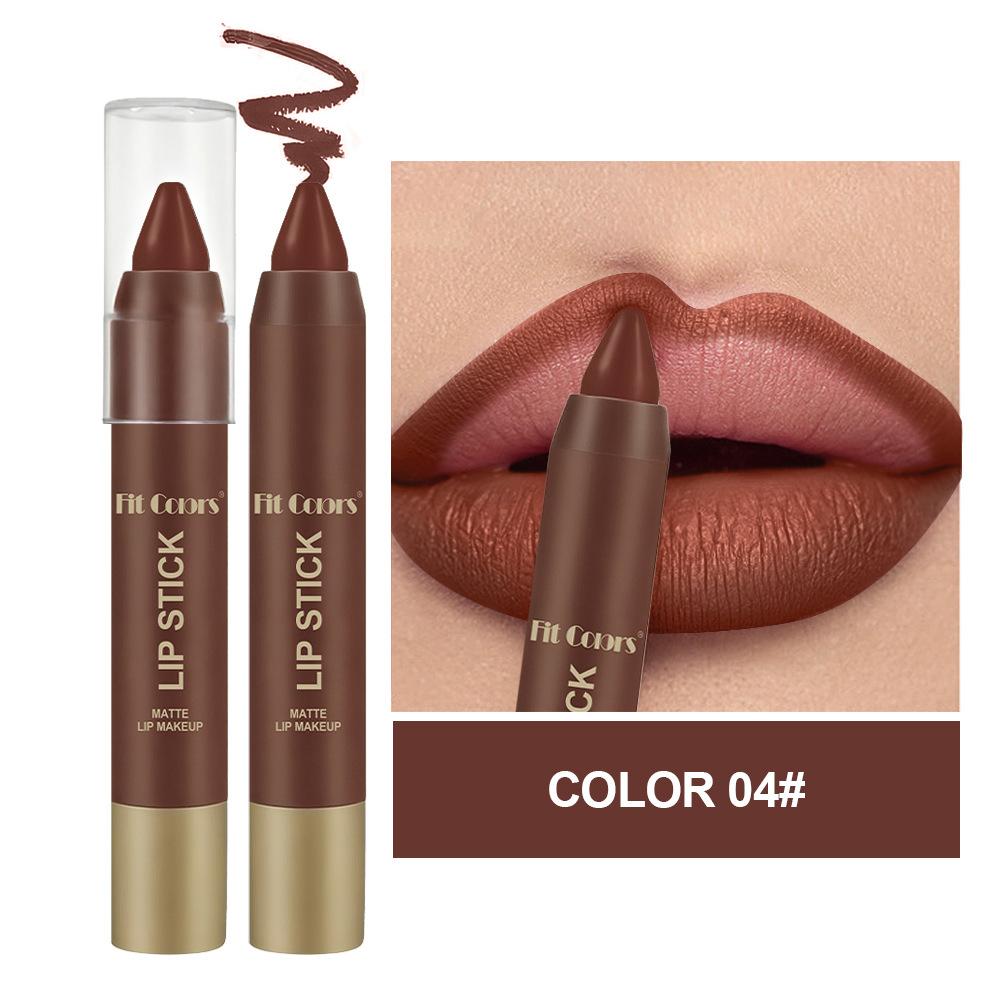 Matte Chocolate Brown Lipstick Crayon Non-stick Cup Lip Liner Pencil Soft Mist Waterproof Creamy Pigmented Lip Outline Contour