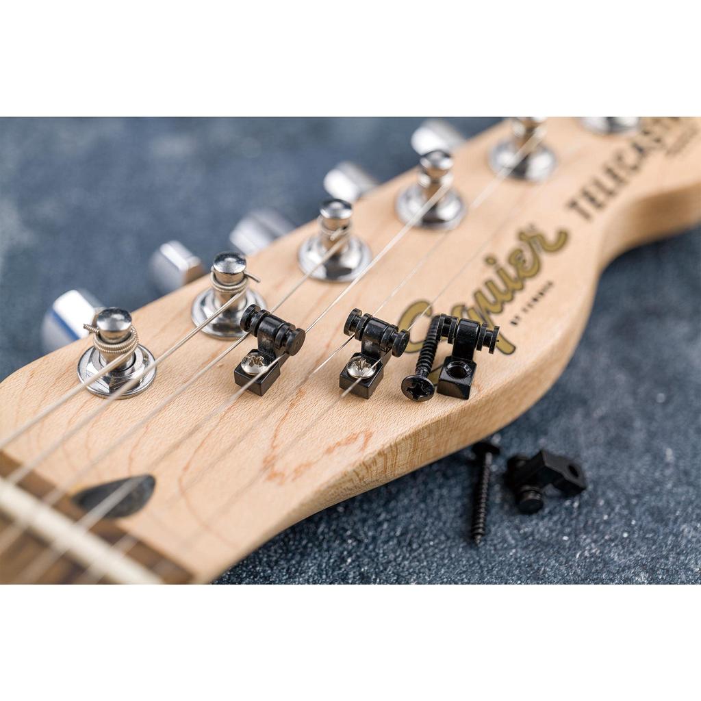 Musiclily Basic Guitar Roller String Guide Cylindrical Fender Strat Electric Black of Strat/Telecaster Guitar, (Набор 4)