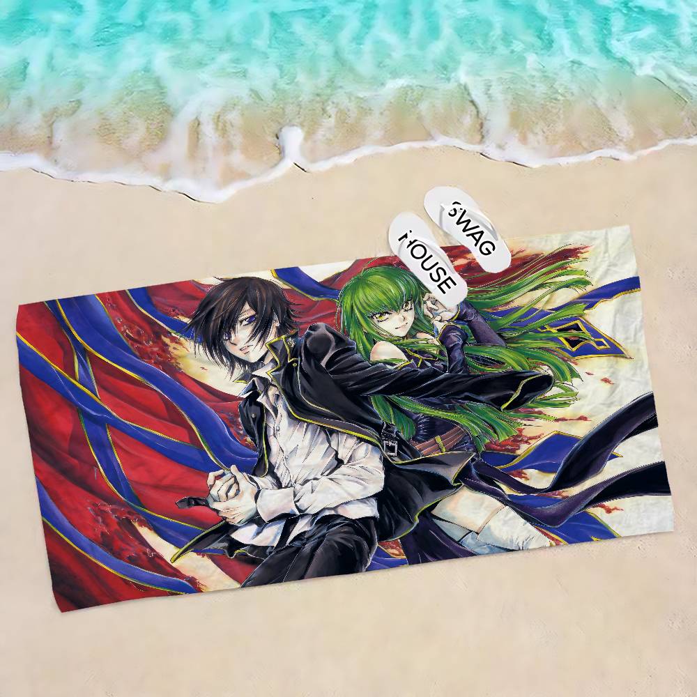 Классическое аниме про мехов C-Code G-Geass Микрофибровое пляжное полотенце Впитывающее Быстросохнущее Мягкое Полотенце для йоги, плавания, курорта, альпинизма