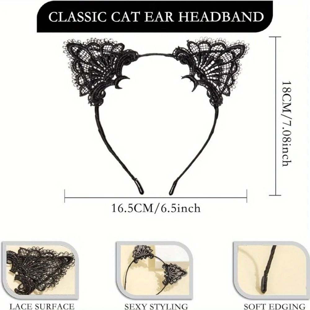 Ears Headband Cat Costume Set Lace Choker Cat Costume Accessories Party Accessories