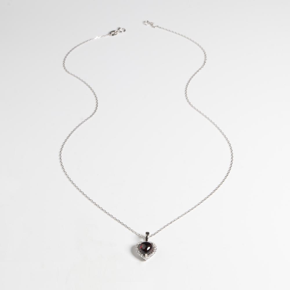 S925 Серебро "Любовь" в форме сердца с натуральным гранатом и драгоценным камнем, ожерелье, ювелирные изделия для женщин, жены, дочери, подарок, повседневная одежда