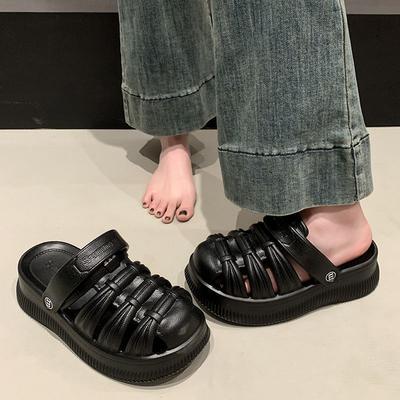 Женские уличные тапочки с отверстиями, ультралегкие, нескользящие, студенческие, римские, модные, супермягкие, сандалии-трансформеры, новинка лета 2025