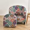 Stretch Club Chair Slipcover 2 Piece Printed Tub Chair Slipcover Stretch Armchair Cover Single Sofa Cover Furniture Protector