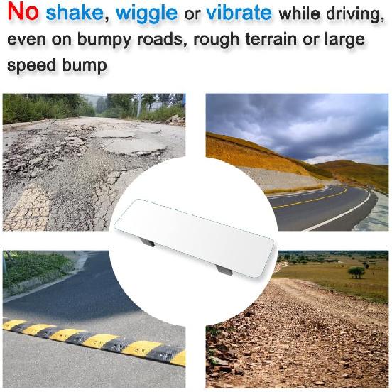 SkycropHD Frameless Rear View Mirror Interior Panoramic Wide Angle Mirror Eliminate Blind Spots For Car SUV Truck – Flat,11.8In (White)