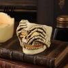 Realistic Halloween Ornaments Skull Candle Holder Decor, Resin Gothic Table Ornament, Spooky Shelf Durable Decorations Decor for Party Home, Trick or