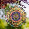 10 Inch Bohemian Wind Spinner with Colorful Mandala Design 360 Degree Rotating Hook for Garden Patio Balcony Decor Outdoor Hanging Ornament