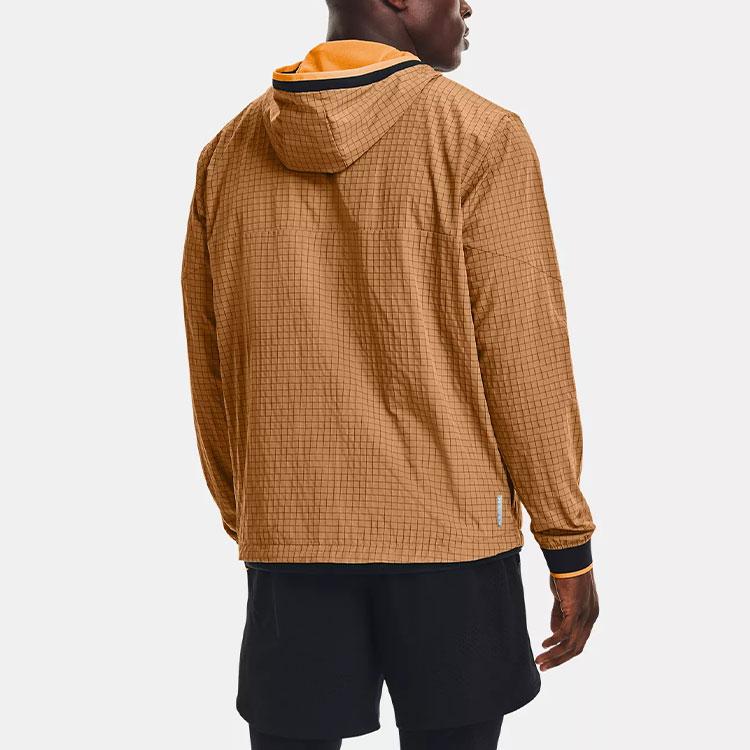 Under Armour Rush Legacy Colorblock Дизайн Дышащая Тренировочная Куртка на Молнии Мужская Коричневая 1366186-277
