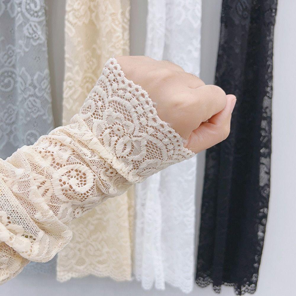 Защита от солнца Кружево Ice Шелковые Рукава УФ-изоляция Велосипедные Перчатки Солнцезащитный Рукав Лето