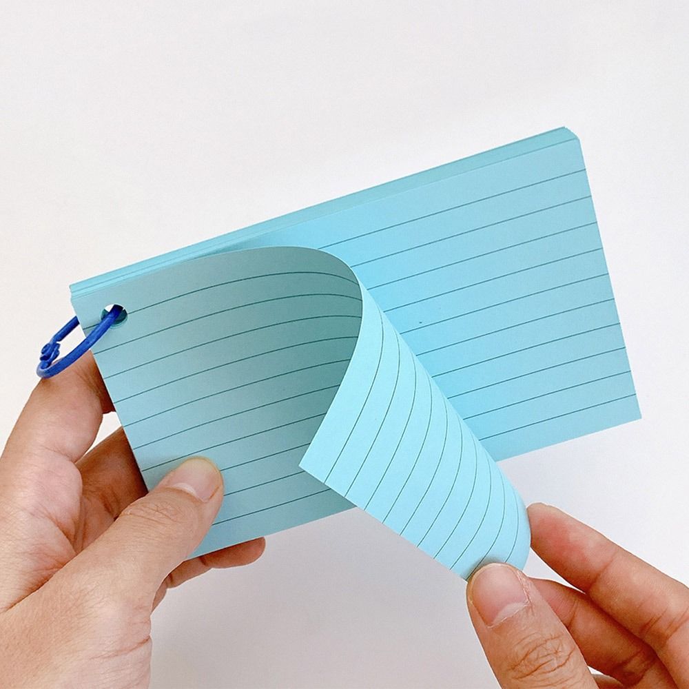 Horizontal Line Loose-Leaf Index Cards Double-sided Revision Cards Durable Binder Memo Book Office
