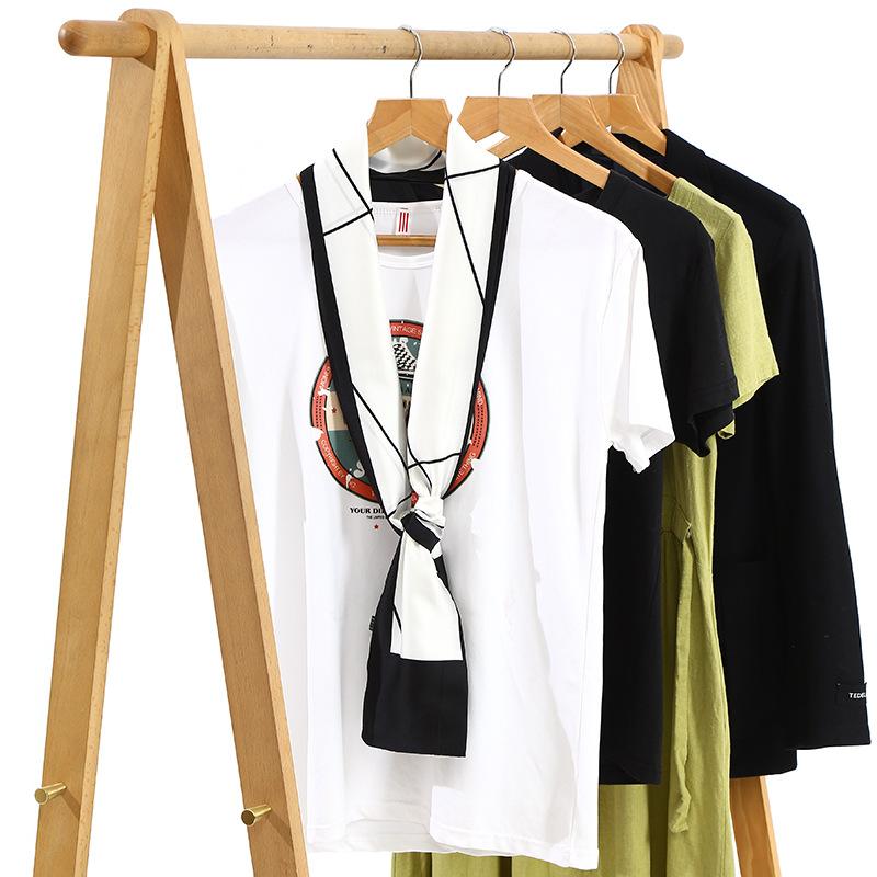 Шарф из искусственного шелка, сезонный маленький шарф, повязка на голову, длинный шарф, универсальный женский шарф с завязками