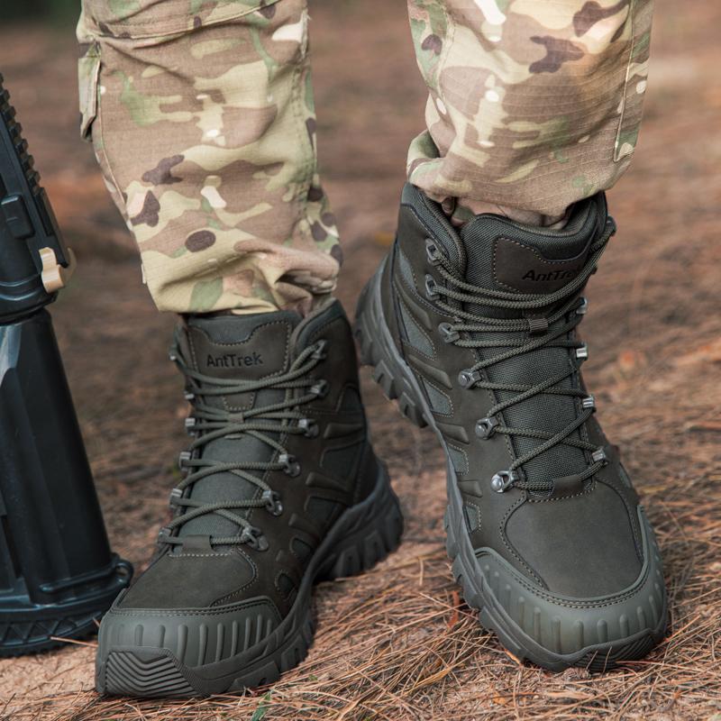 Men's Climbing Shoes Tactical Boots Waterproof Military High Quality Motorcycle Hunting Hiking Shoes Breathable Boots