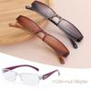 1 PC Half Frame Reading Glasses - Women/Men Older Fashion Presbyopic Eyeglasses Portable High-definition Vision Care +1.0~+4.0