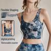 Женский летний спортивный бюстгальтер Lulu - Кроссбэк, принт, жилет для йоги с нагрудными подушечками для бега и фитнеса
