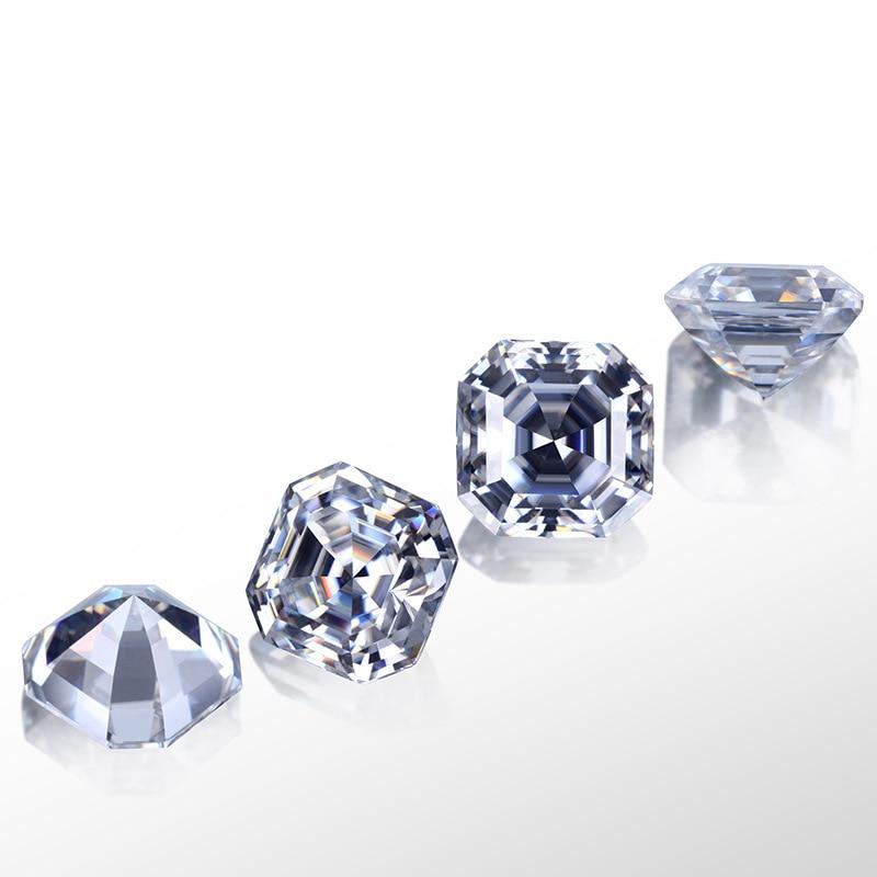 Cellacity White Short Square Aschi Mosanite 0.5 Cct-7.0 CT-D Color Laboratory Grown Diamond GRA Certificate