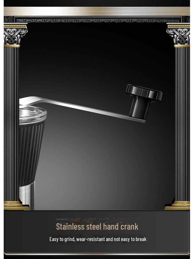 304 Stainless Steel Hand-Crank Coffee Grinder: Large Capacity, Portable, Multi-Function Bean Grinder for Home Use.