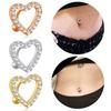 1PC Surgical Steel 14G CZ Reversed Bar Belly Button Ring Heart Navel Stud Piercing Ring Jewelry Sexy Umbilical Oreja Pircings
