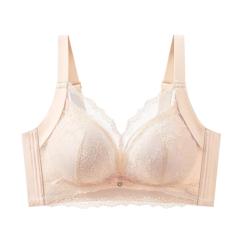 Wireless Lace Bra with Side Support and Anti-Sagging Design