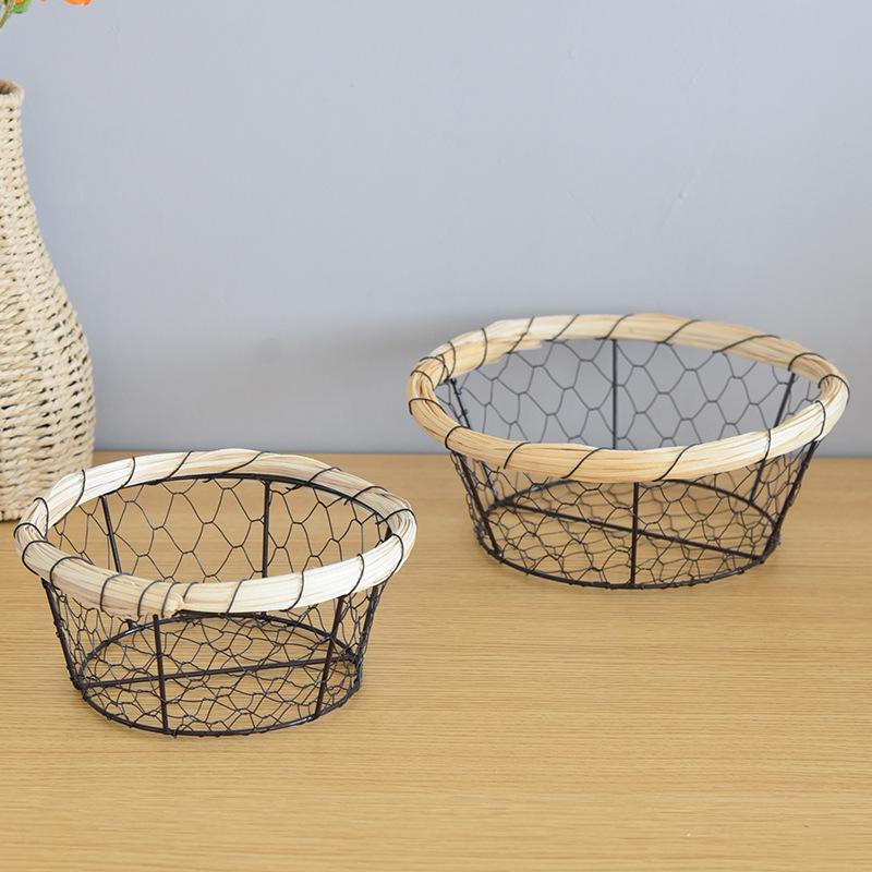Wrought Iron Storage Basket for Bread, Pastries, Snacks, Fruits, Vegetables, and Eggs.