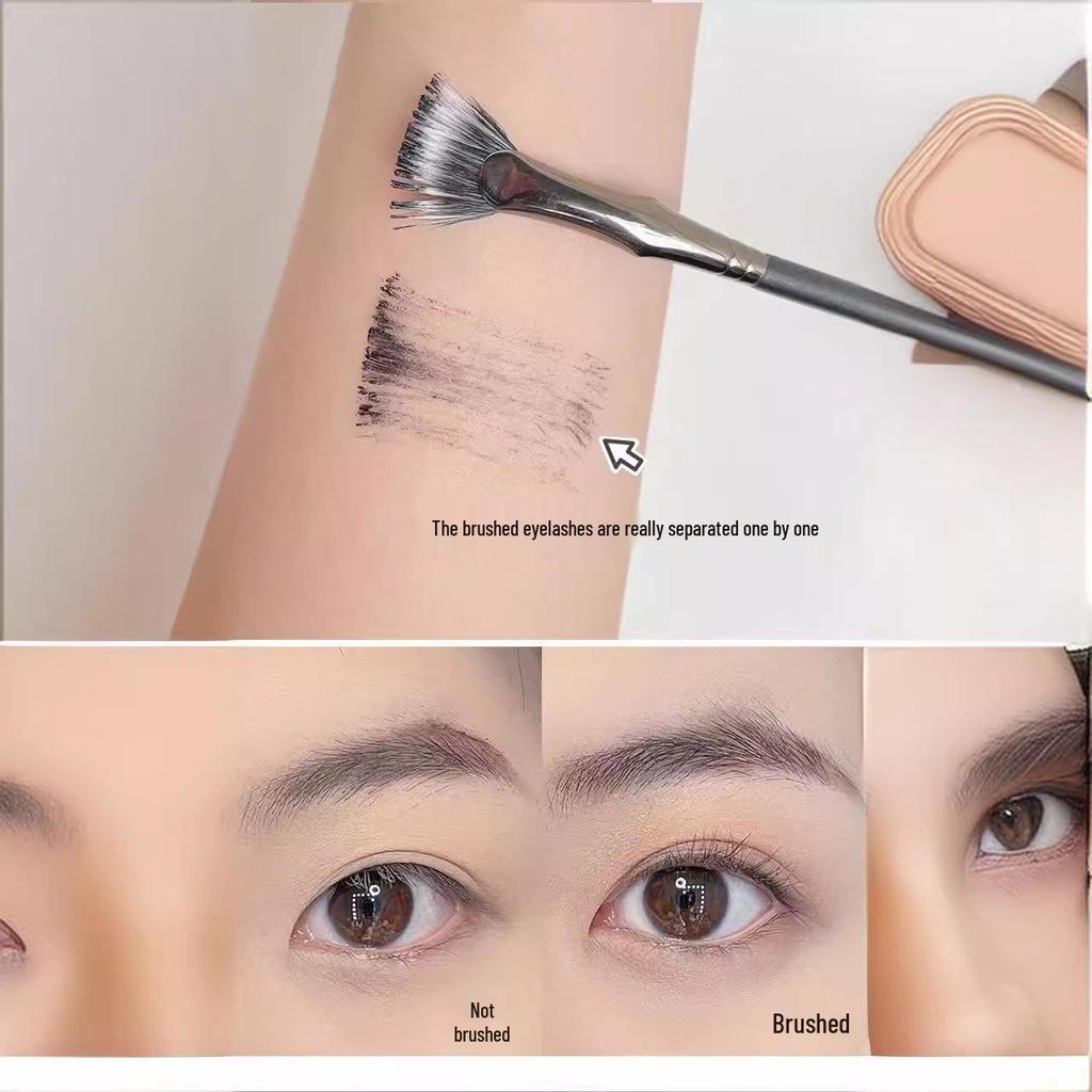 Cangzhou Angled Eyelash & Eyebrow Brush Set: Includes Fan-shaped Flat Head Brush, Small Comb, and Double-Layer Eyelash Brush.