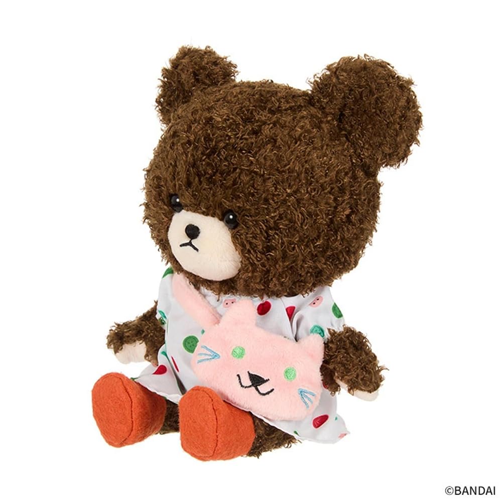 Sekiguchi The Bears School Plush Mokomoko Jackie with Cat 622696 H21 x W14 x D12 cm Size