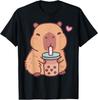Cute Capybara Kawaii Anime Drinking Bubble Tea Lover Girls T-Shirt