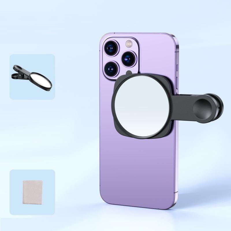 Комплект зеркального крепления для камеры смартфона, портативное зеркало для камеры мобильного телефона с сумкой для хранения, зеркало для селфи на задней панели телефона