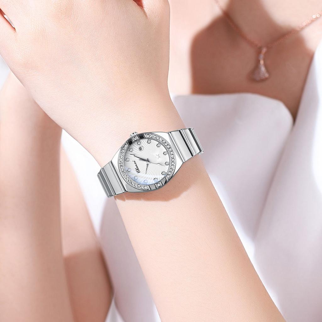 Женские часы Модные платья Кварцевые наручные часы Водонепроницаемые Светящиеся часы для женщин Алмазная шкала Reloj Mujer