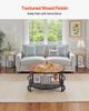 3 Pieces Round Coffee Table Sets, 80 cm Industrial Living Room Table with 2 End Side Tables, Easy Assembly Coffee and End Tables Sets with Metal Legs,