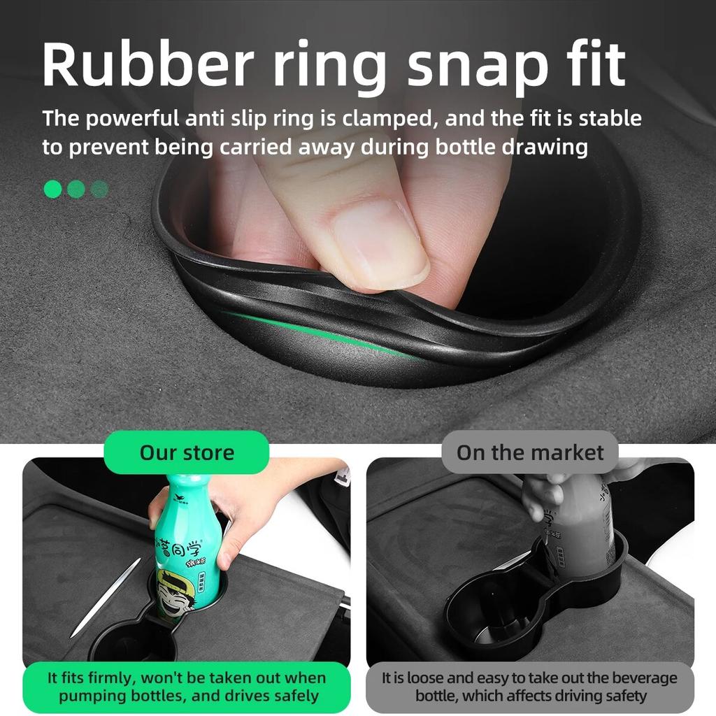 For Tesla Model 3 Y X S Water Cup Holder Center Accessories 2022 Water Proof Car Coasters Water Cup Holder Silicone Skid Proof