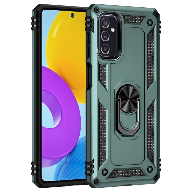 For Samsung Galaxy M52 Case Shockproof Armor Ring Stand Bumper Silicone Phone Back Cover For Galaxy M12 M32 M42 M02 M02S Cases