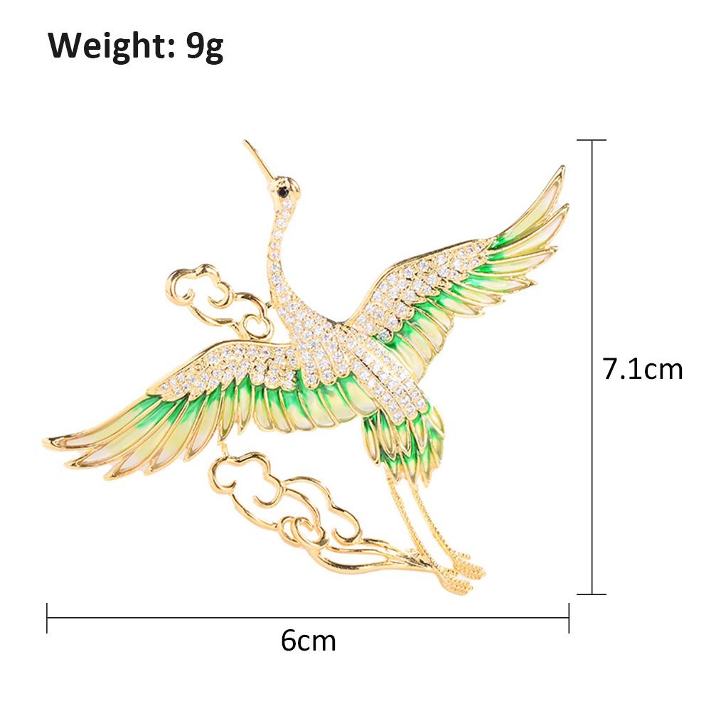 Crystal Crane Bird Brooches Rhinestone Phoenix Brooch Pin Wedding Jewelry Gifts