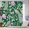 Павлин Цветочный Зеленый Коврик для Ванной Занавеска для Душа Декоративный Домашний Текстиль Водонепроницаемая Декорация для Ванной Комнаты Розовый Цветочный Узор 3D