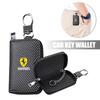 Carbon Fiber Car Key Zipper Bag Gift Badge Keys Case For Ferrari Roma F430 Spyde F80 Portofino F8 Spider SF90 Stradale LaFerrari JB4
