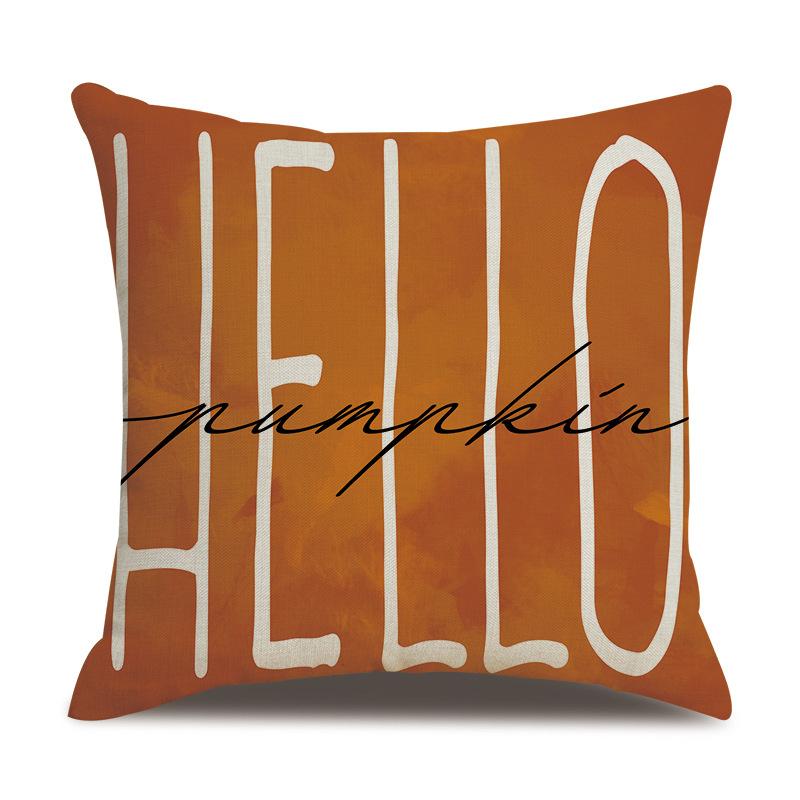 Подушка из льна на День благодарения, осенняя наволочка с принтом тыквы